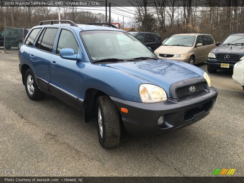Crystal Blue / Gray 2003 Hyundai Santa Fe GLS 4WD