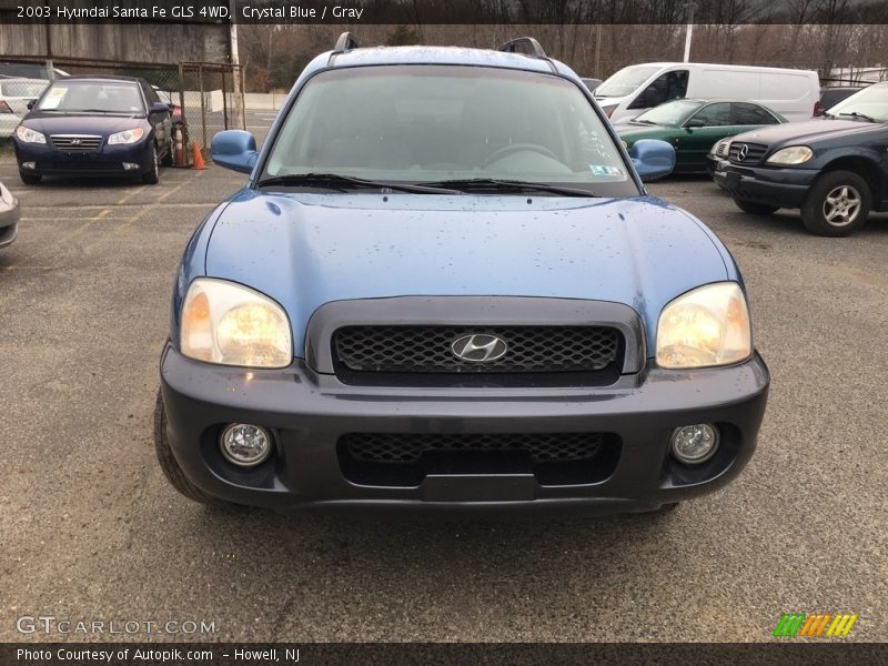 Crystal Blue / Gray 2003 Hyundai Santa Fe GLS 4WD