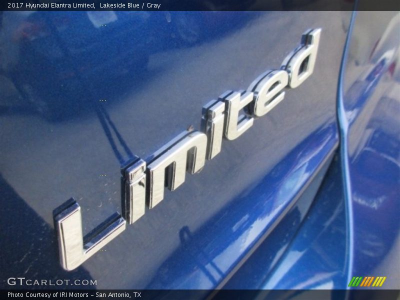 Lakeside Blue / Gray 2017 Hyundai Elantra Limited