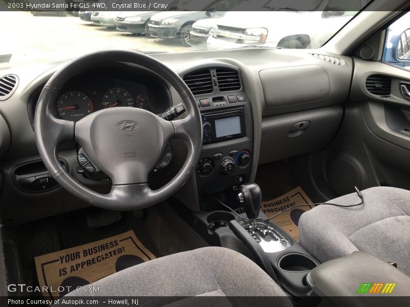 Crystal Blue / Gray 2003 Hyundai Santa Fe GLS 4WD
