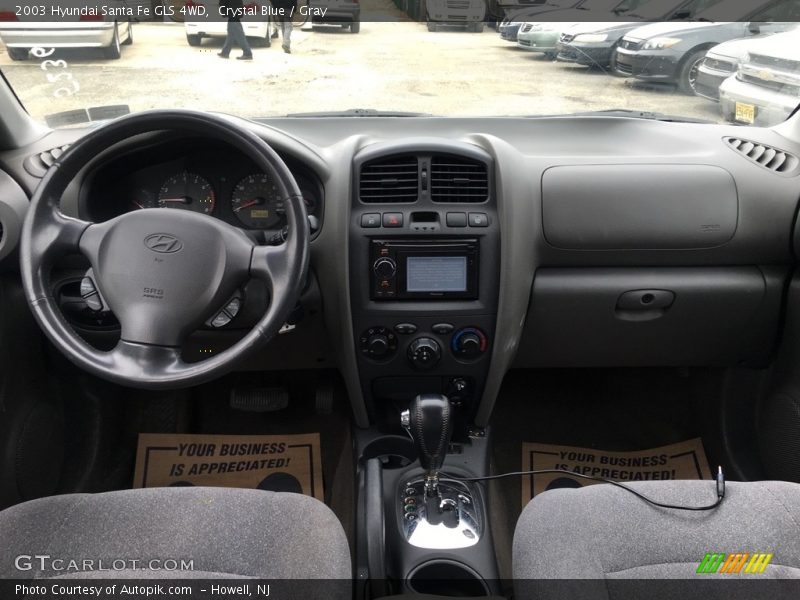 Crystal Blue / Gray 2003 Hyundai Santa Fe GLS 4WD