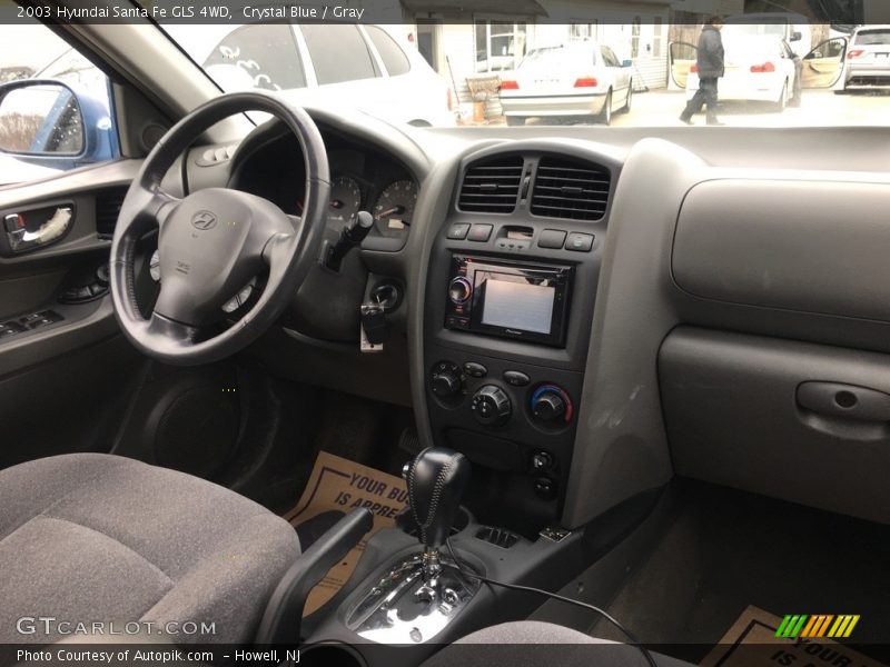 Crystal Blue / Gray 2003 Hyundai Santa Fe GLS 4WD