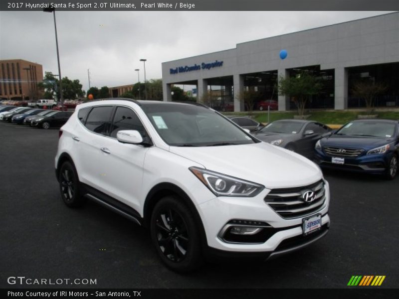Pearl White / Beige 2017 Hyundai Santa Fe Sport 2.0T Ulitimate