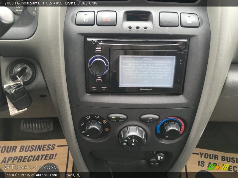 Crystal Blue / Gray 2003 Hyundai Santa Fe GLS 4WD