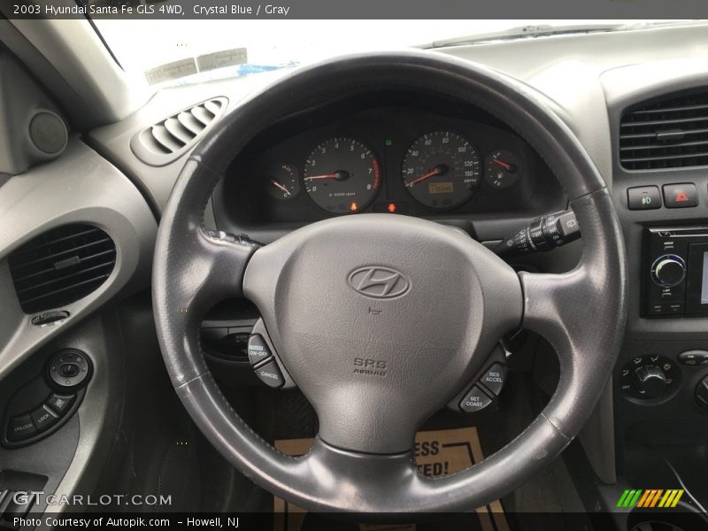 Crystal Blue / Gray 2003 Hyundai Santa Fe GLS 4WD