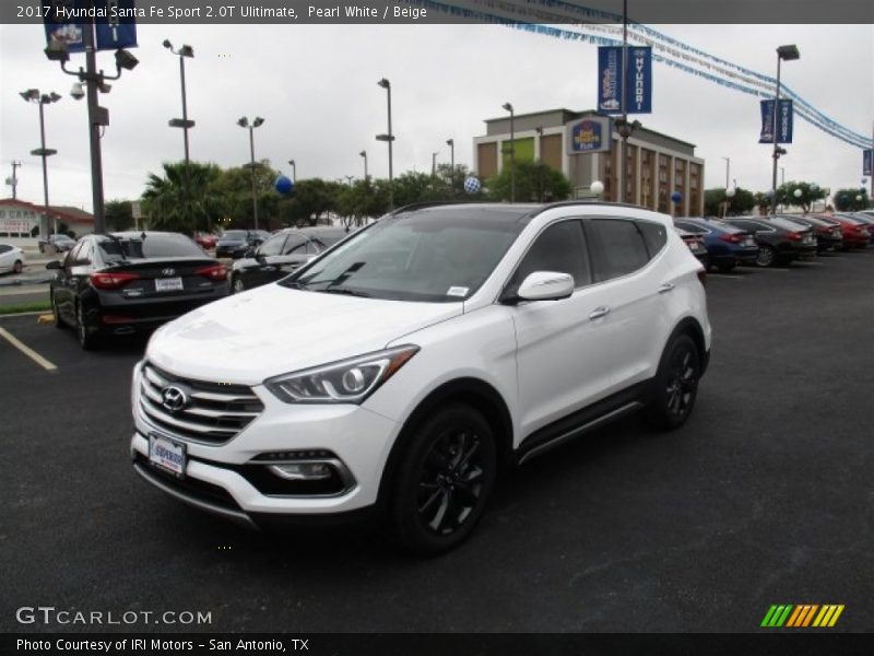 Pearl White / Beige 2017 Hyundai Santa Fe Sport 2.0T Ulitimate