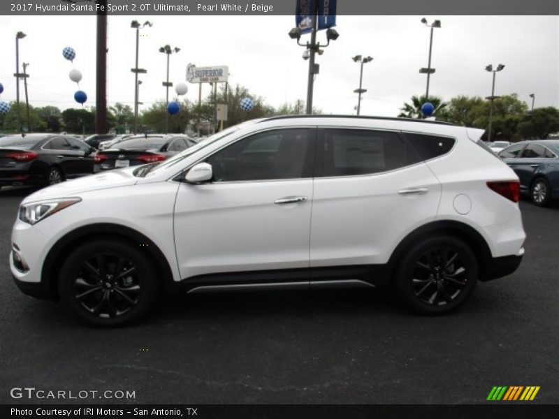 Pearl White / Beige 2017 Hyundai Santa Fe Sport 2.0T Ulitimate