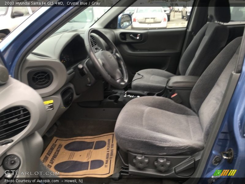 Crystal Blue / Gray 2003 Hyundai Santa Fe GLS 4WD