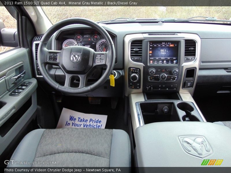 Mineral Gray Metallic / Black/Diesel Gray 2013 Ram 1500 SLT Quad Cab 4x4