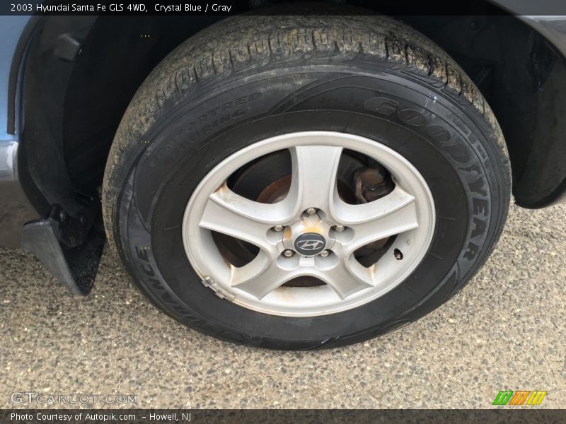 Crystal Blue / Gray 2003 Hyundai Santa Fe GLS 4WD
