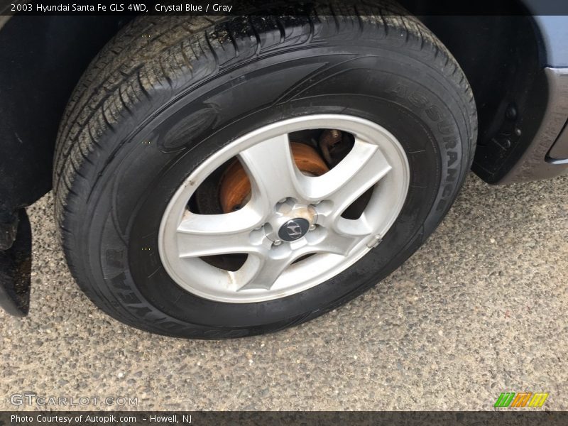 Crystal Blue / Gray 2003 Hyundai Santa Fe GLS 4WD