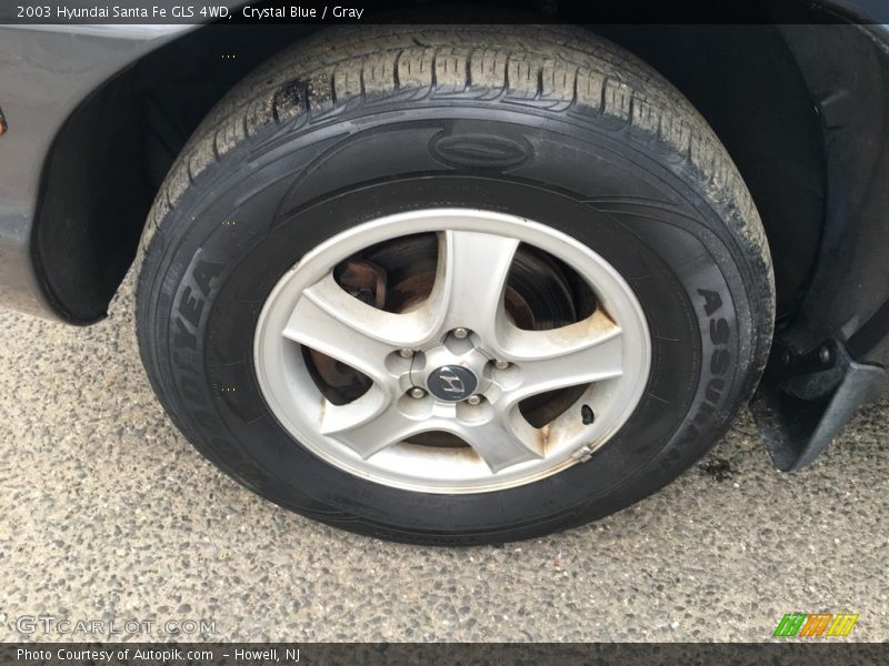 Crystal Blue / Gray 2003 Hyundai Santa Fe GLS 4WD