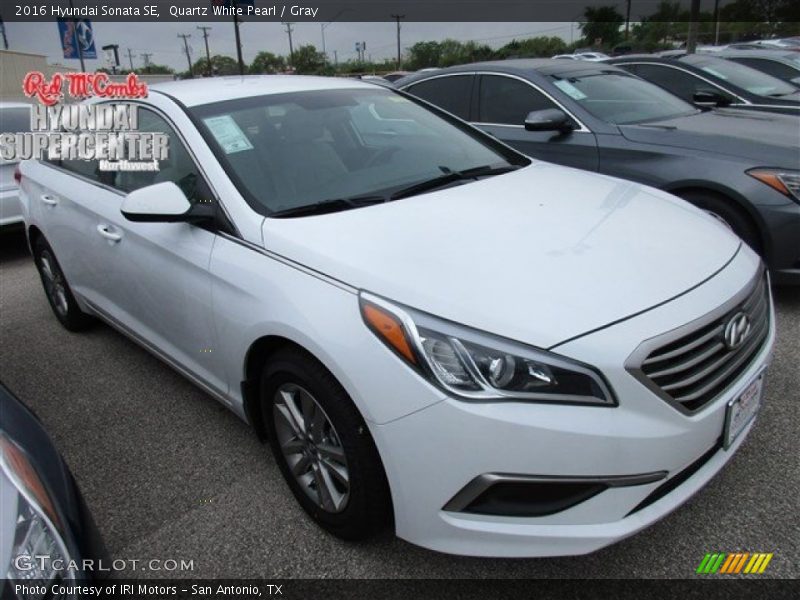 Quartz White Pearl / Gray 2016 Hyundai Sonata SE