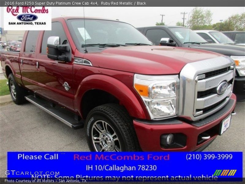 Ruby Red Metallic / Black 2016 Ford F250 Super Duty Platinum Crew Cab 4x4