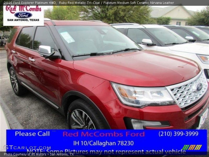 Ruby Red Metallic Tri-Coat / Platinum Medium Soft Ceramic Nirvana Leather 2016 Ford Explorer Platinum 4WD