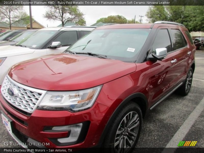 Ruby Red Metallic Tri-Coat / Platinum Medium Soft Ceramic Nirvana Leather 2016 Ford Explorer Platinum 4WD