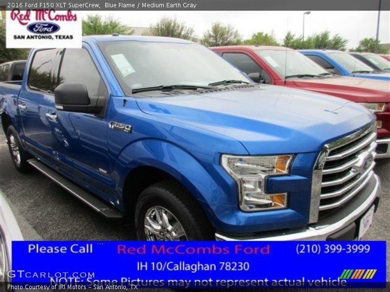 Blue Flame / Medium Earth Gray 2016 Ford F150 XLT SuperCrew