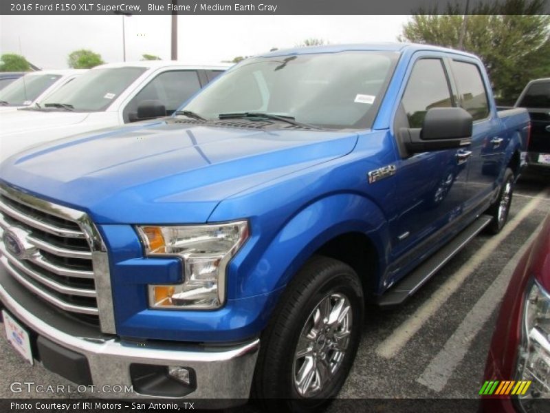 Blue Flame / Medium Earth Gray 2016 Ford F150 XLT SuperCrew