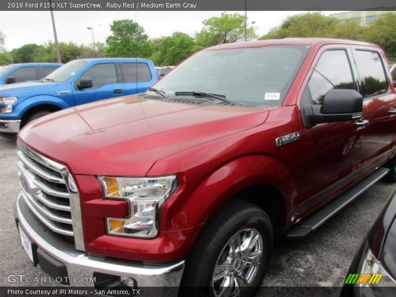 Ruby Red / Medium Earth Gray 2016 Ford F150 XLT SuperCrew