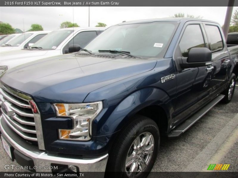 Blue Jeans / Medium Earth Gray 2016 Ford F150 XLT SuperCrew