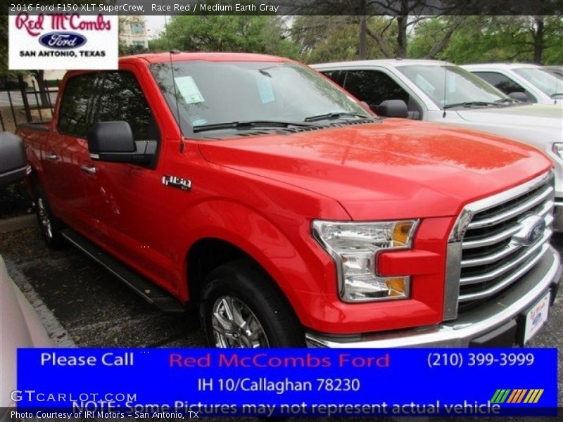 Race Red / Medium Earth Gray 2016 Ford F150 XLT SuperCrew