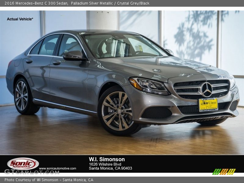 Palladium Silver Metallic / Crystal Grey/Black 2016 Mercedes-Benz C 300 Sedan