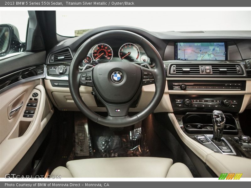 Titanium Silver Metallic / Oyster/Black 2013 BMW 5 Series 550i Sedan