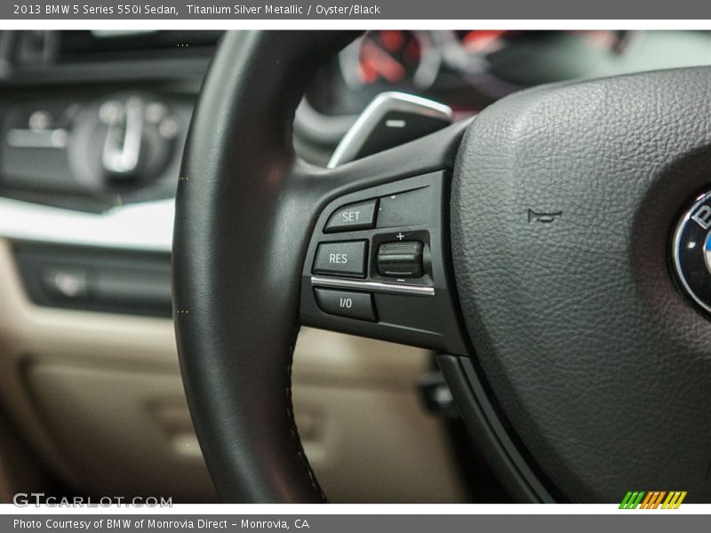 Titanium Silver Metallic / Oyster/Black 2013 BMW 5 Series 550i Sedan