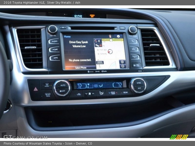 Silver Sky Metallic / Ash 2016 Toyota Highlander XLE