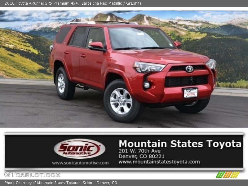 Barcelona Red Metallic / Graphite 2016 Toyota 4Runner SR5 Premium 4x4