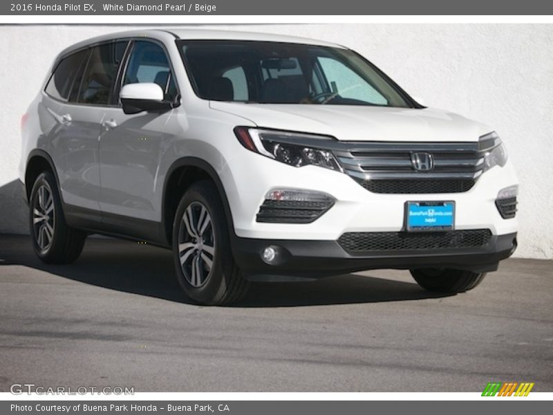 White Diamond Pearl / Beige 2016 Honda Pilot EX