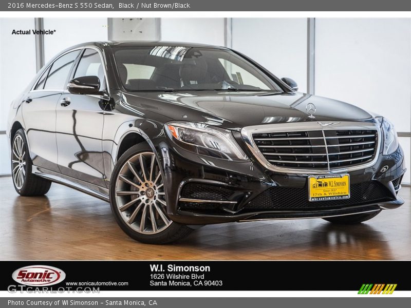 Black / Nut Brown/Black 2016 Mercedes-Benz S 550 Sedan