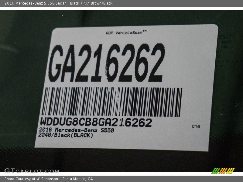 Black / Nut Brown/Black 2016 Mercedes-Benz S 550 Sedan