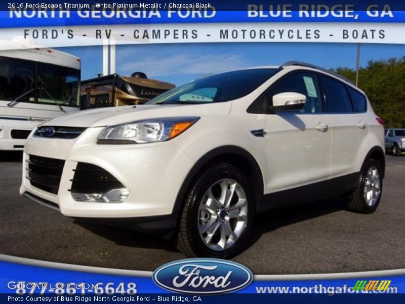 White Platinum Metallic / Charcoal Black 2016 Ford Escape Titanium