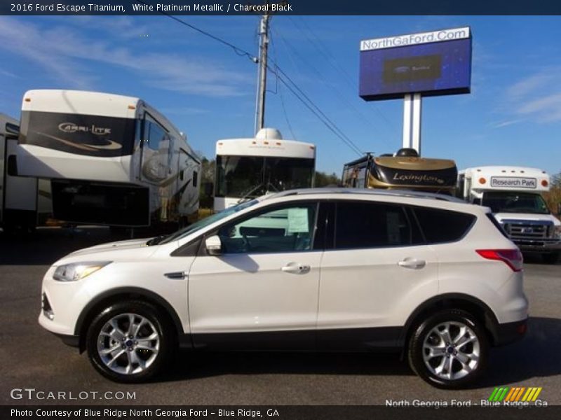 White Platinum Metallic / Charcoal Black 2016 Ford Escape Titanium