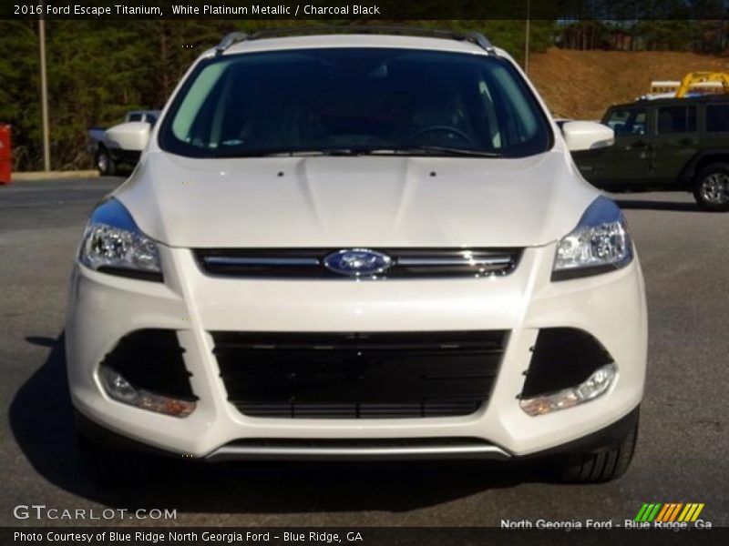 White Platinum Metallic / Charcoal Black 2016 Ford Escape Titanium
