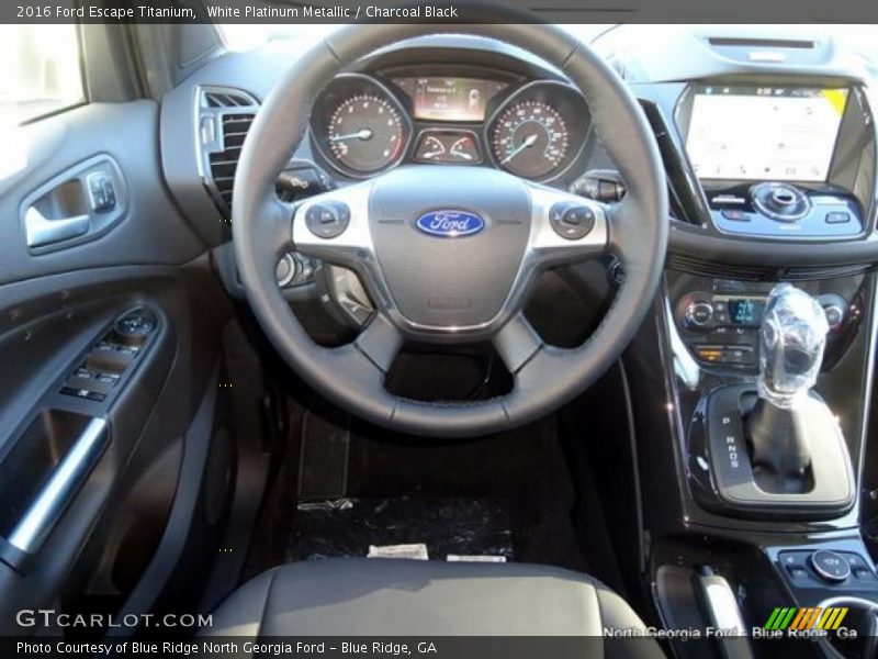White Platinum Metallic / Charcoal Black 2016 Ford Escape Titanium