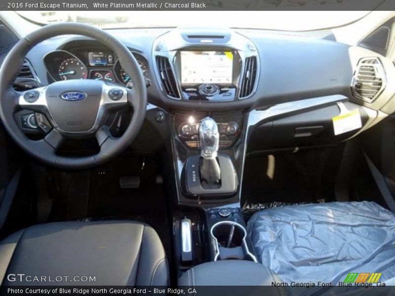 White Platinum Metallic / Charcoal Black 2016 Ford Escape Titanium