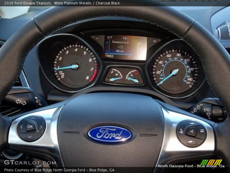 White Platinum Metallic / Charcoal Black 2016 Ford Escape Titanium