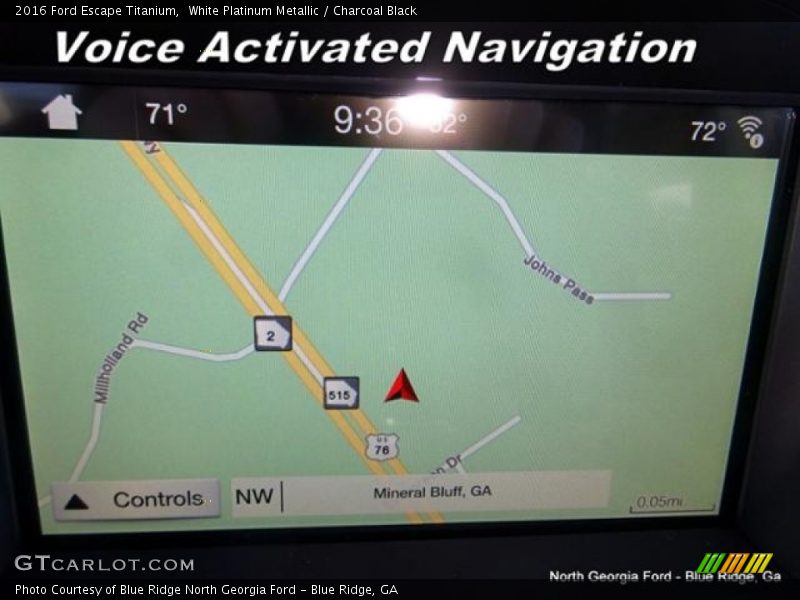 White Platinum Metallic / Charcoal Black 2016 Ford Escape Titanium