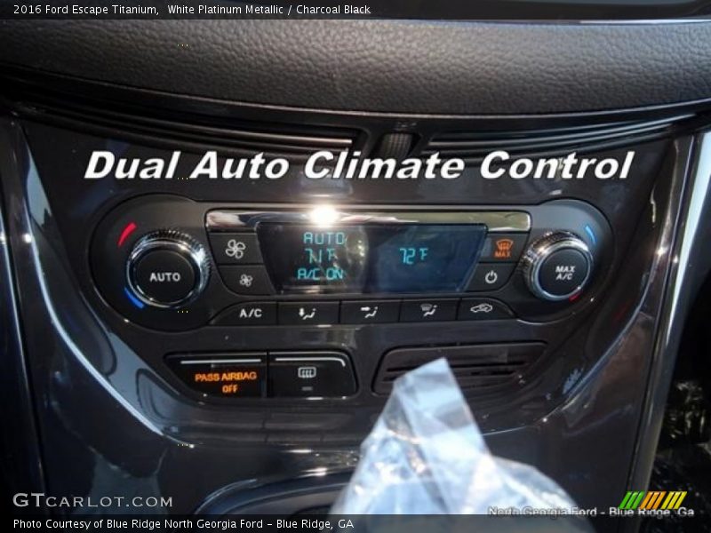 White Platinum Metallic / Charcoal Black 2016 Ford Escape Titanium
