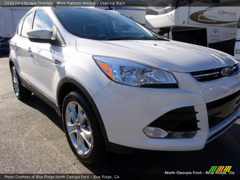 White Platinum Metallic / Charcoal Black 2016 Ford Escape Titanium