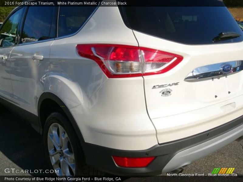 White Platinum Metallic / Charcoal Black 2016 Ford Escape Titanium