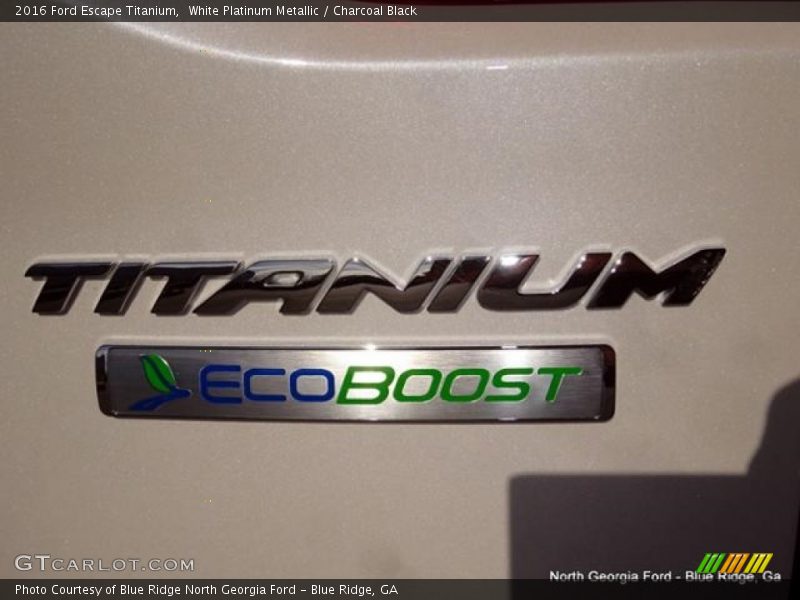 White Platinum Metallic / Charcoal Black 2016 Ford Escape Titanium