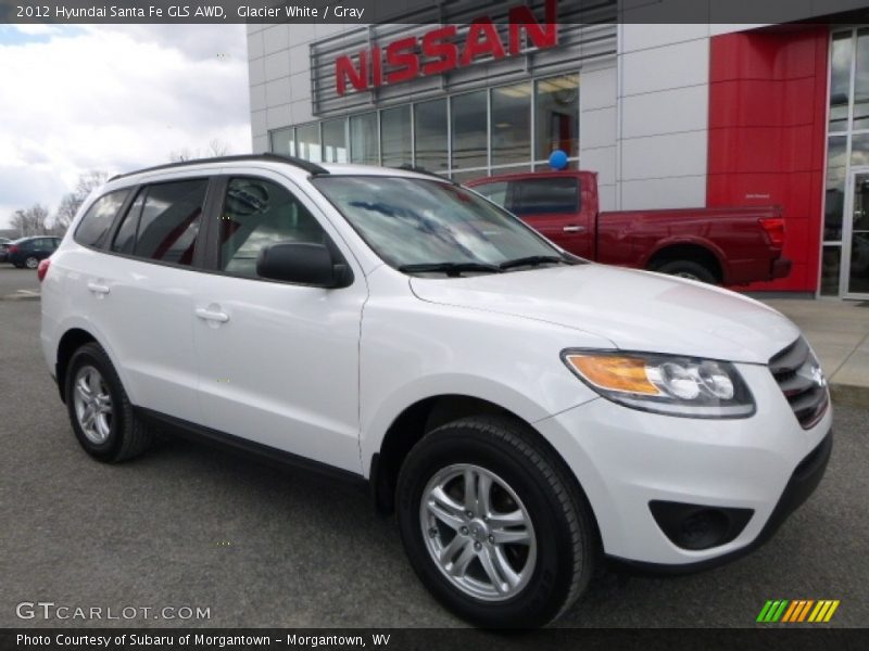 Glacier White / Gray 2012 Hyundai Santa Fe GLS AWD