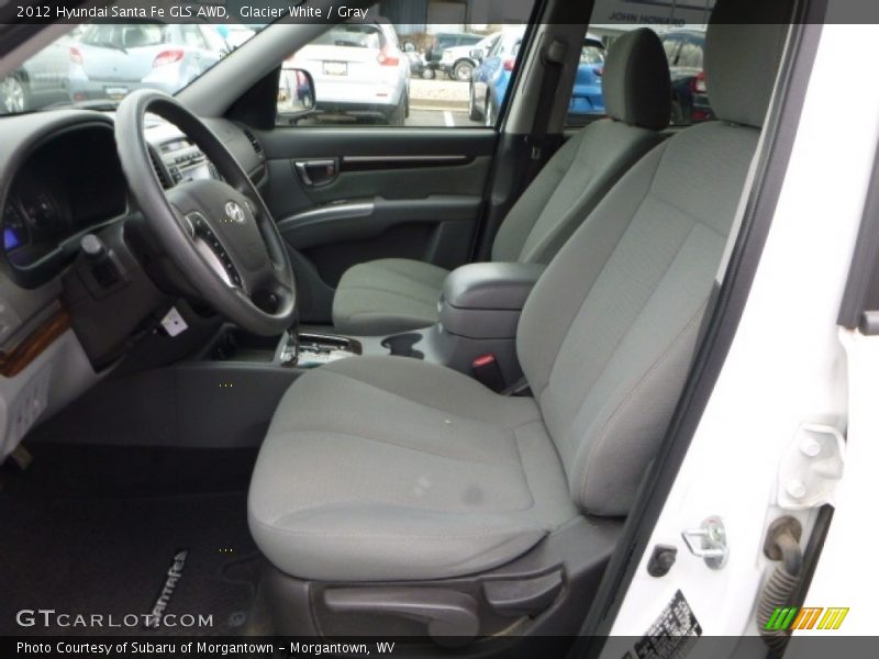 Glacier White / Gray 2012 Hyundai Santa Fe GLS AWD
