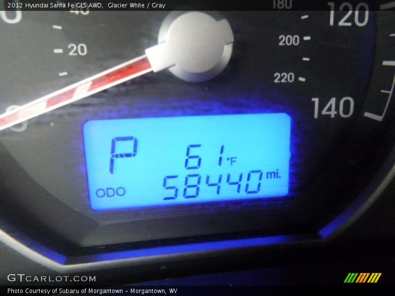 Glacier White / Gray 2012 Hyundai Santa Fe GLS AWD