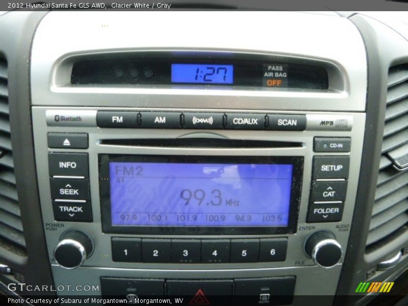Glacier White / Gray 2012 Hyundai Santa Fe GLS AWD