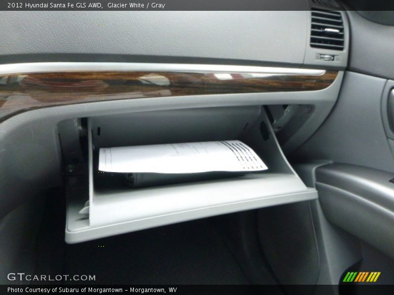 Glacier White / Gray 2012 Hyundai Santa Fe GLS AWD