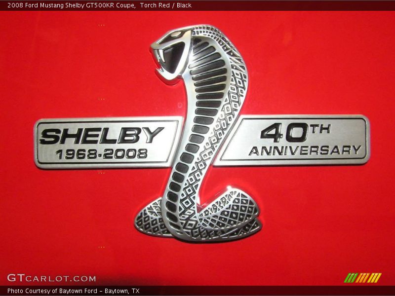 Torch Red / Black 2008 Ford Mustang Shelby GT500KR Coupe